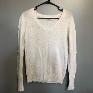 Old navy Cream & speckle V neck sweater